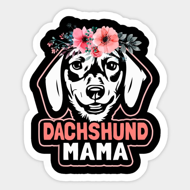 Dachshund Mama Floral Lover Sticker by Xamgi